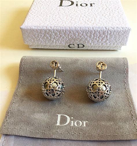 dior earrings silver|authentic christian Dior earrings.